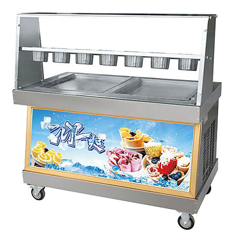 Фризер для жареного мороженого Foodatlas KCB-2F (контейнеры, световой короб, стол для топпингов, 2 компрессора)