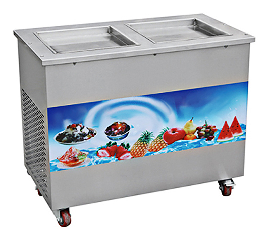 Фризер для жареного мороженого Foodatlas KCB-2F (стол для топпингов, 2 компрессора)