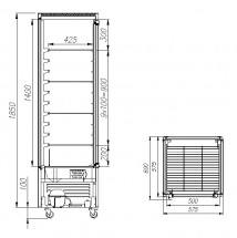 Витрина кондитерская Полюс D4 VM 400-1 0109-0102 (R400C Сarboma Люкс) коричнево-золотой