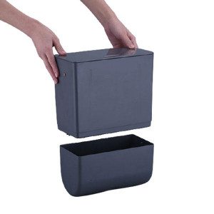 Ведро для мусора, держатель б/полотенец, Foodatlas JAH-543, 6л (серый)