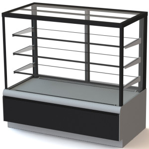 Витрина кондитерская Полюс KC70 VV 1,3-1 9006-9005 (ВХСв-1,3д Carboma Cube Люкс ТЕХНО)